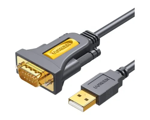 Кабель для передачі даних USB to COM M 2.0m DB9 RS-232 CR104 black Ugreen (20222)