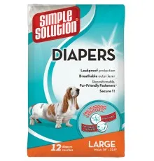 Підгузки для тварин Simple Solution Disposable Diapers Large для собак великих порід 12 шт (0010279105856)