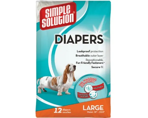 Підгузки для тварин Simple Solution Disposable Diapers Large для собак великих порід 12 шт (0010279105856)