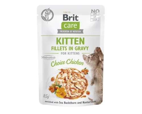 Вологий корм для кішок Brit Care Cat Fillets in Gravy Choice Chicken філе в соусі з куркою 85 г (8595602565320)
