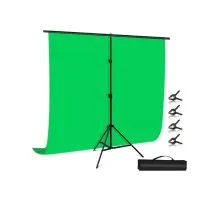 Фон Puluz PU5205G background with stand 200x200 cm green (PU5205G)