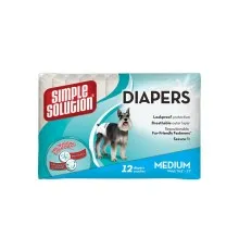 Підгузки для тварин Simple Solution Disposable Diapers Medium для собак середніх порід 12 шт (0010279105849)