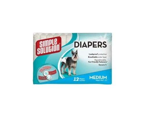 Підгузки для тварин Simple Solution Disposable Diapers Medium для собак середніх порід 12 шт (0010279105849)
