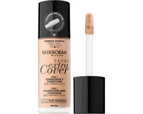 Тональна основа Deborah 24Ore Extra Cover SPF20 0 30 мл (8009518333909)