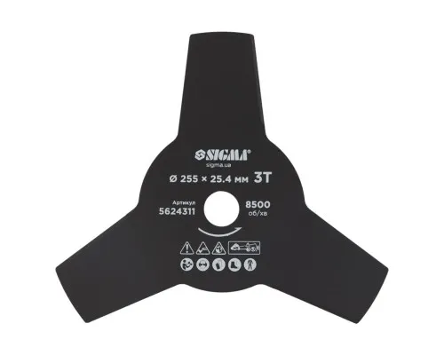 Ніж для тримера Sigma 255x25.4мм, 3Т (5624311)