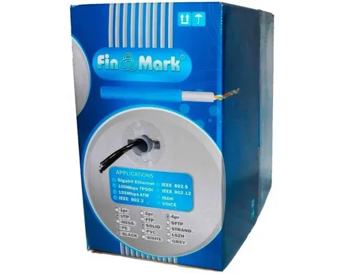 Кабель мережевий FinMark UTP 500м CAT5e 2P 24AWG PE B Pull Box (055850)