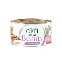 Консерви для котів Optimeal Beauty Harmony смугастий тунець у желе з водоростями 70 г (4820215366236)