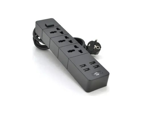 Мережевий фільтр живлення Voltronic TВ-Т08, 3роз, 4*USB Black (ТВ-Т08-Black)