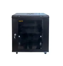 Шафа настінна GEAR 15U 19" 600x600x750 мм, + полка 19", black (GWMSN-15U-600-600)
