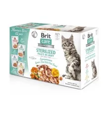 Вологий корм для кішок Brit Care Fillets in Gravy Flavour box Sterilized 12х85 г (8595602565337)