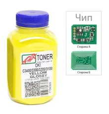 Тонер OKI C3400/3300, 110г Yellow+chip AHK (1502697)