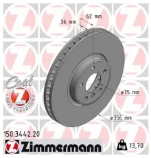 Гальмівний диск ZIMMERMANN 150.3442.20