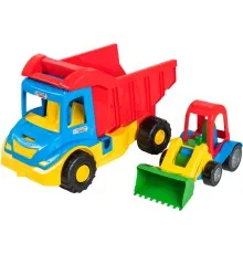 Машинка для дітей Tigres "Multi truck" вантажівка з трактором жовтий (39219)