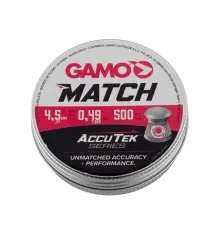 Пульки Gamo Match AccuTek 4,5 мм 0,49г 500 шт (6320034-AK)