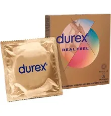 Презервативи Durex Real Feel з синтетичного латексу (безлатексні) 3 шт. (5052197026689)
