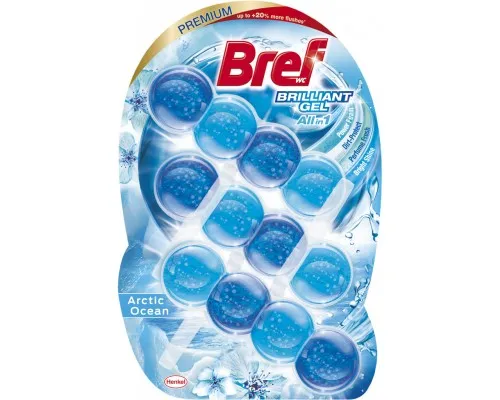 Туалетний блок Bref Блискучий гель Арктичний океан 42 г х 3 шт. (9000101509151)
