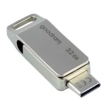 USB флеш накопичувач Goodram 32GB ODA3 Silver USB 3.0 / Type-C (ODA3-0320S0R11)