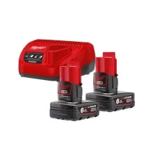 Набір акумулятор + зарядний пристрій Milwaukee M12 NRG-602 2x6Ah (4933451903)