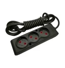 Мережевий подовжувач TECCO 3м 3 поста black (8681277843280)