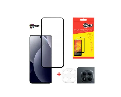 Скло захисне Dengos Xiaomi Redmi Note 15 Pro 5G + camera protection Black (DG-TGSCP-13)