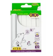 Крейда ZiBi біла квадратний, 12 шт. KIDS Line (ZB.6703-12)