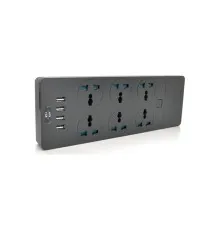 Мережевий фільтр живлення Voltronic TВ-Т12, 6роз, 4*USB Black (ТВ-Т12-Black)