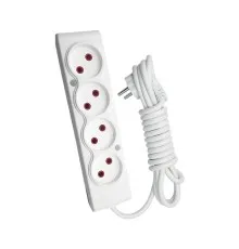 Мережевий подовжувач TECCO 5м 4 поста white (8681277841507)