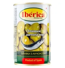 Овочева консервація Iberica Оливки фаршировані анчоусом 300 г (8436024292336)