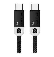 Дата кабель USB-C to USB-C 1.0m PD60W Cabletime (CA915743)