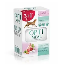 Вологий корм для кішок Optimeal з ягнятком та овочами у желе 4x85 г (4820083907470)