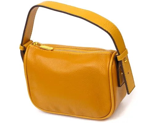 Сумка Vintage На плече крос-боді з натуральної шкіри Жовта (22100)