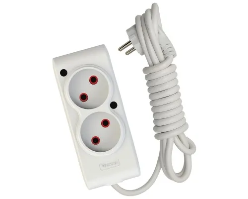 Мережевий подовжувач TECCO 3м 2 поста white (8681277841118)