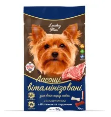 Ласощі для собак Lucky Star Вітамінізовані з яловичиною 50 г (4820275972217)