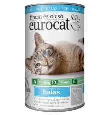 Консерви для котів EuroCat шматочки в желе з рибою 415 г (5999886848101)
