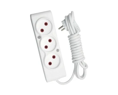 Мережевий подовжувач TECCO 3м 3 поста white (8681277841293)