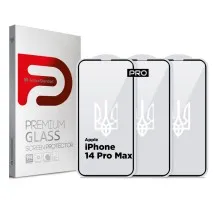 Скло захисне Armorstandart Pro 3D LE Apple iPhone 14 Pro Max Black 3 шт (ARM77602)