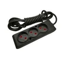 Мережевий подовжувач TECCO 5м 3 поста black (8681277843310)