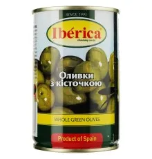 Овочева консервація Iberica Оливки зелені з кісточкою 300 г (8436024292367)