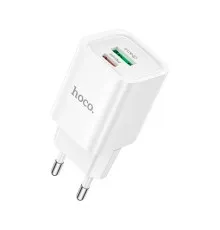 Зарядний пристрій HOCO C149A Charm 1xUSB-C PD30W + 1xUSB QC3.0 White (6942007630337)