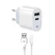 Зарядний пристрій MadeInFuture MFS12 12W 1xUSB-A + 1xUSB-C + cable USB-A to USB-C White (MIF82822)
