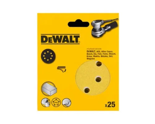 Наждачний папір DeWALT самоклеюча d=125мм, зерно 60, для ексцентрикових шліфувальних машин, 25шт. (DT3112XM)