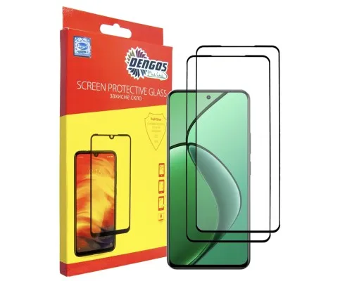 Скло захисне Dengos Realme 12 4G Black 2 pcs (DG-TG2P-89)