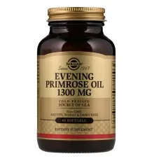 Трави Solgar Масло Примули Вечірньої 1300 мг, Evening Primrose Oil, 60 же (SOL-01057)