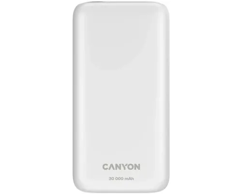 Батарея універсальна Canyon PB-301 30000mAh PD/20W, QC/3.0 (CNE-CPB301W)