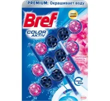 Туалетний блок Bref Кольорова вода Квіткова свіжість 3х50 г (9000101024067/9000101853414)