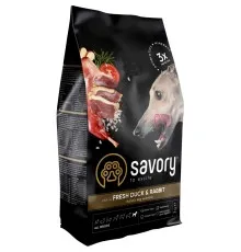 Сухий корм для собак Savory Adult All Breeds rich in Fresh Duck and Rabbit 3 кг (4820232630174)