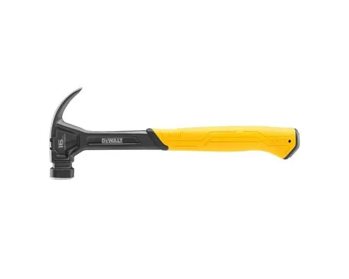Молоток DeWALT CURVE-CLAW, суцільнометалевий, 454 г, з гвоздодером. (DWHT51002-0)