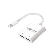 Адаптер Lightning to Lightning 12W + Lightning audio Promate (medialink-i2i)