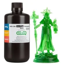 Фотополімерна смола ELEGOO Resin, ABS-like 3.0 pro 1кг, transparent green (50.103.0254)