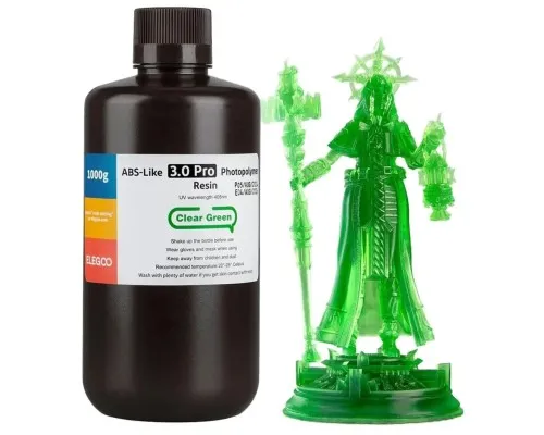Фотополімерна смола ELEGOO Resin, ABS-like 3.0 pro 1кг, transparent green (50.103.0254)